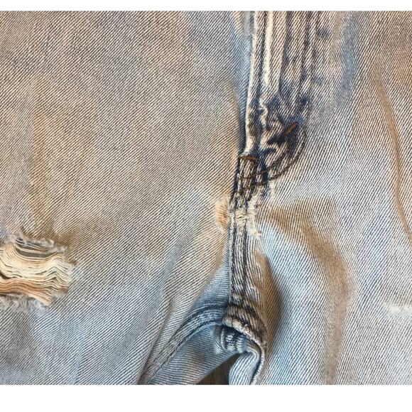 Levi's 505 Light Wash Regular Fit Extreme Distressed Jeans Size 30 - Picture 4 of 11